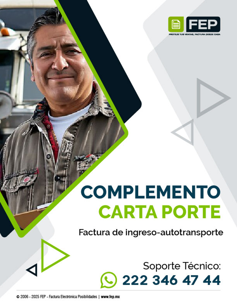 Complemento Carta Porte factura de ingreso – auto transporte datos requeridos