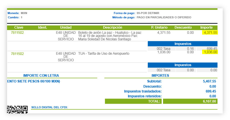 Según los impuestos que tengas asignados en tu factura por partida se tiene que capturar en el documento