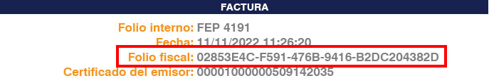 Folio fiscal